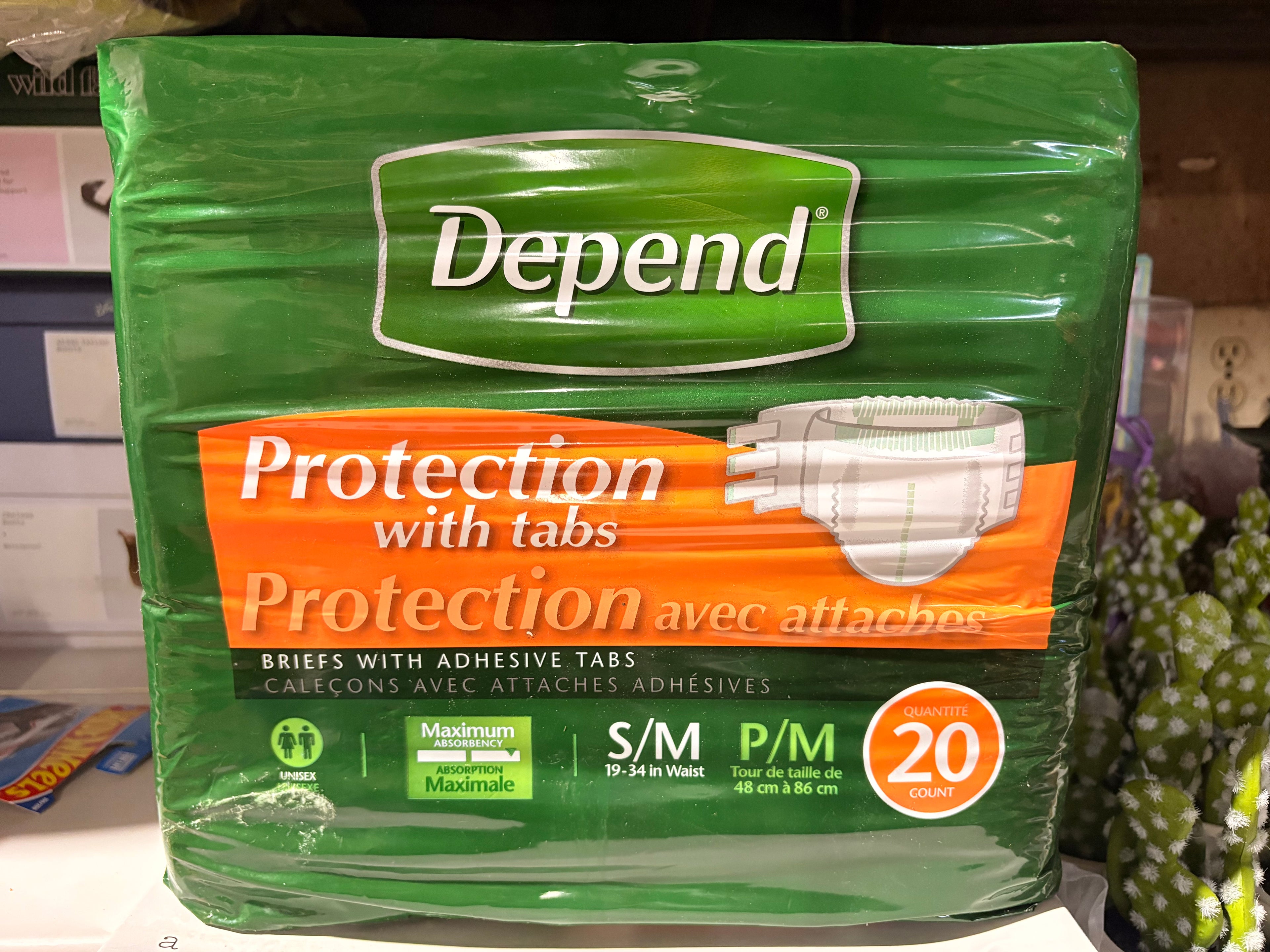 Depend adult diapers (unisex)