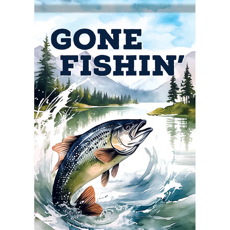 "Gone Fishin'" Dura Soft™ Garden Flag