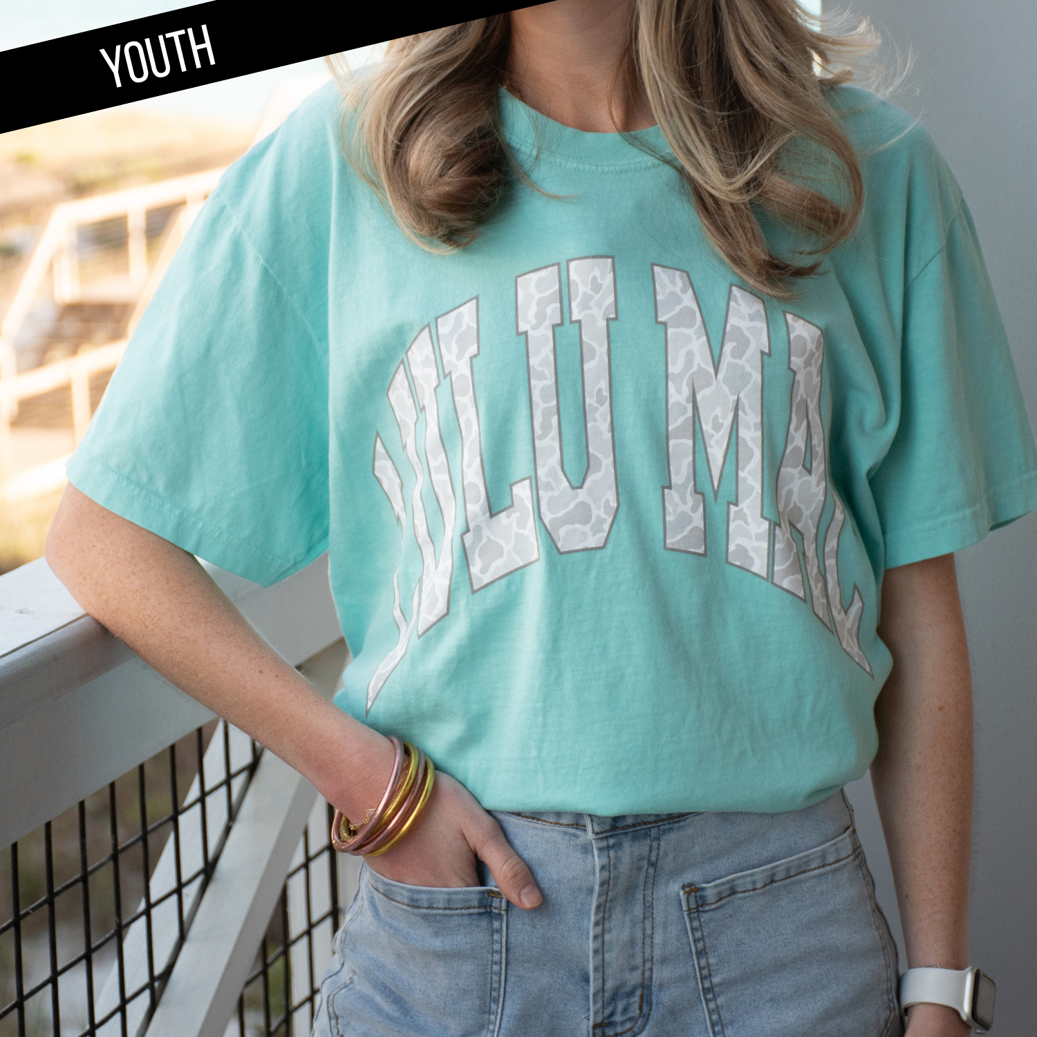 KD-CM-1000 Camo Chalky Mint Youth Comfort Colors Tee