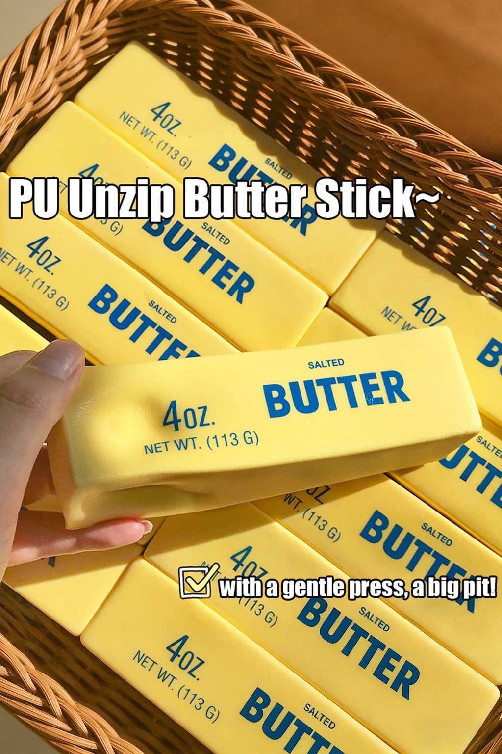 66DISCO - 1PC PU Butter Sticker Relieve Pressure Toy Gifts