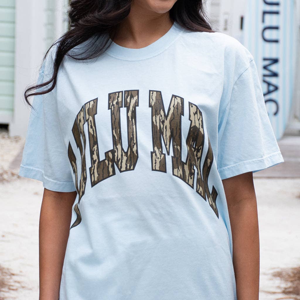LM-MO-1000 Adult Chambray Comfort Colors Mossy Oak Tee