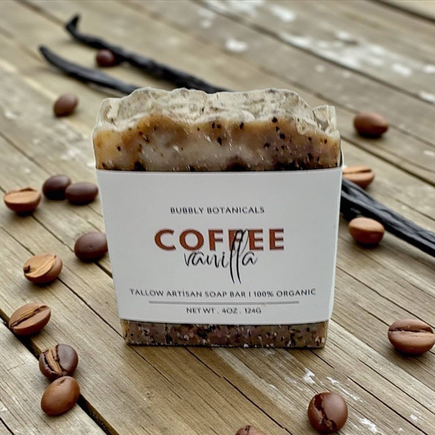 Coffee Vanilla Tallow Soap – Gourmand Scent, Natural Coffee