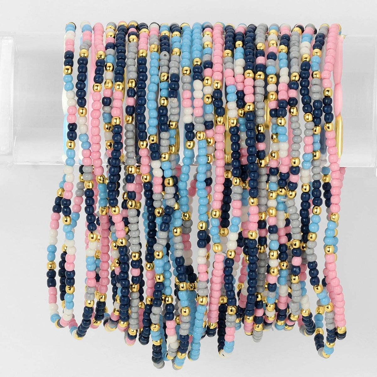 Set/24 Asst 2mm Stretch Seed Bead Bracelets