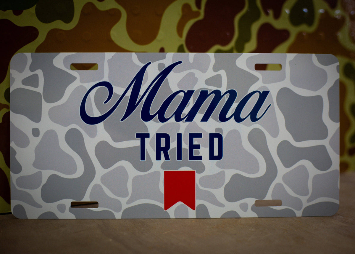 Mama tried white osc - car tag