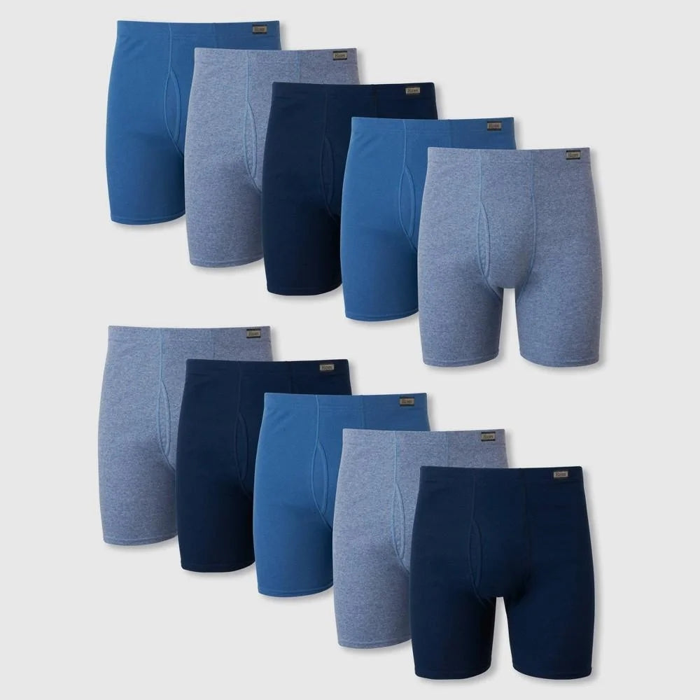 Hanes Men's ComfortSoft Waistband Moisture-Wicking Cotton Boxer Briefs 10pk