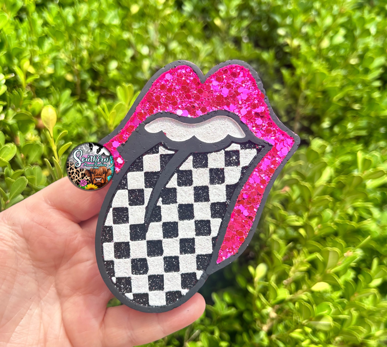 Checkered Tongue  Car Freshie