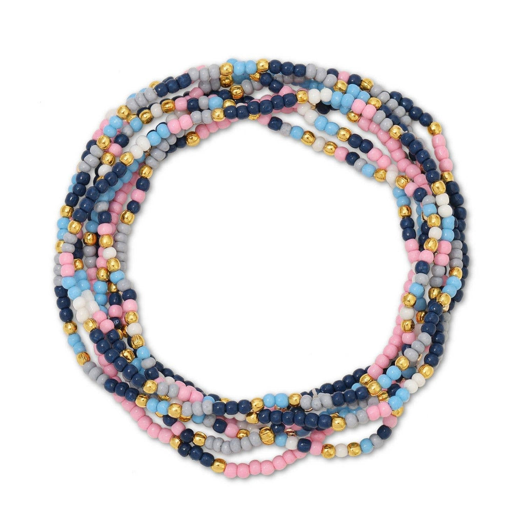 Set/24 Asst 2mm Stretch Seed Bead Bracelets