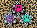 Checkered Smiley Car Freshie