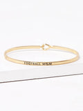 Football Mom Engraved Inspirational Bangle Bracelet