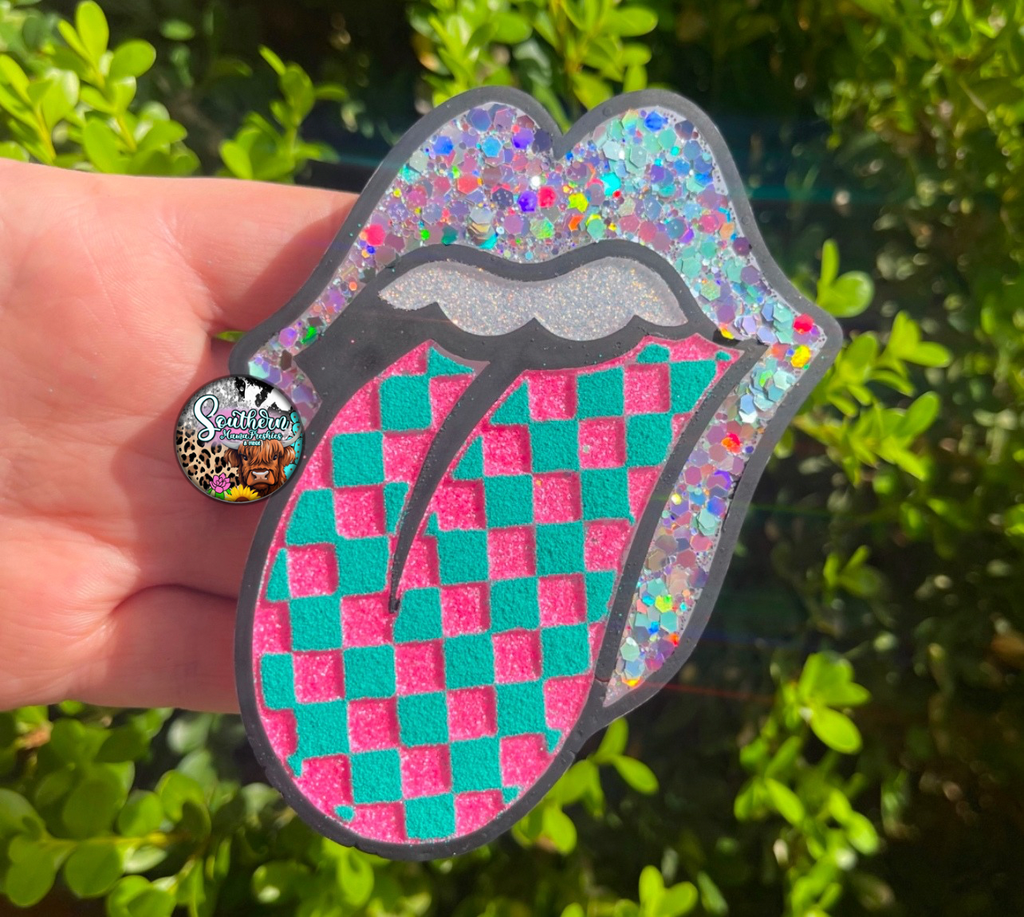 Checkered Tongue  Car Freshie