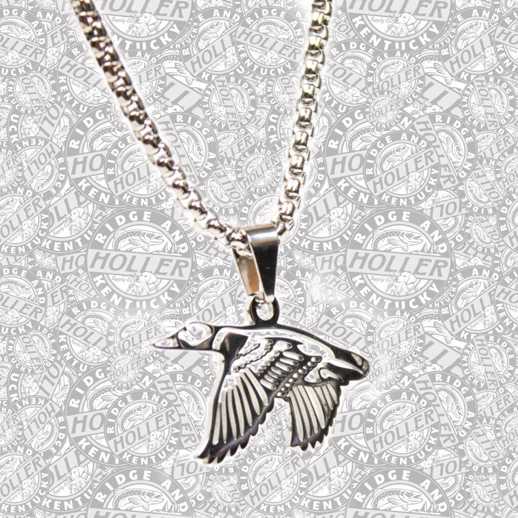 Landing duck- Stainless Steel Necklace and Pendant