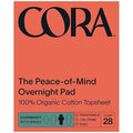 Cora Organic Cotton Ultra Thin Overnight Fragrance Free Pads with Wings for Periods - Overnight Absorbency
