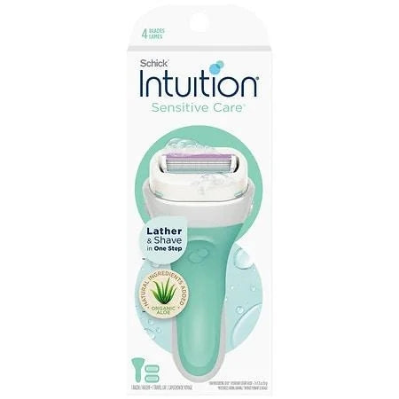 Schick Intuition Razors for Women with Sensitive Skin | 1 Razor & 2 Intuition Razor Blades Refill with Organic Aloe