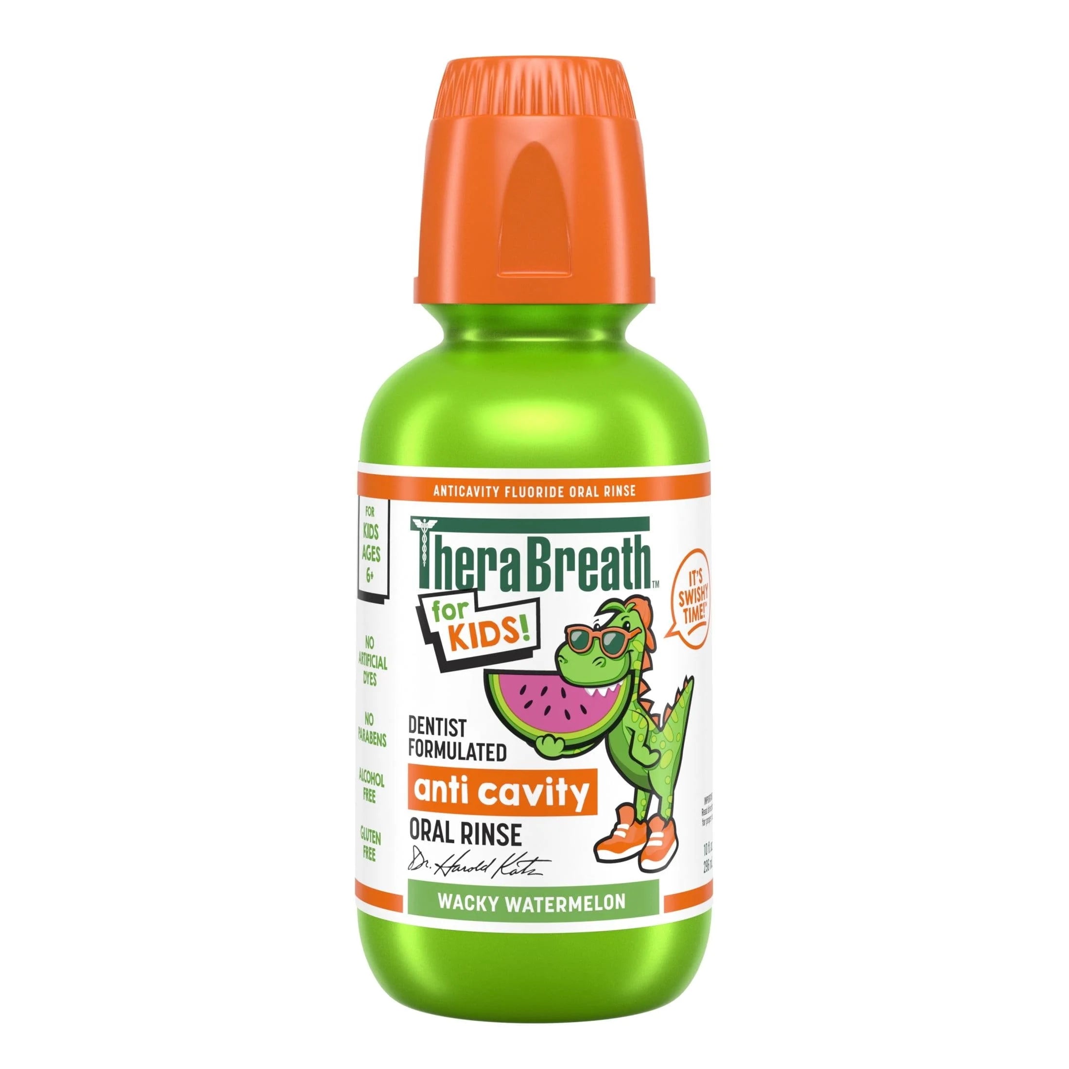 TheraBreath Kids Mouthwash with Fluoride  Organic Wacky Watermelon  Anticavity  10 fl oz