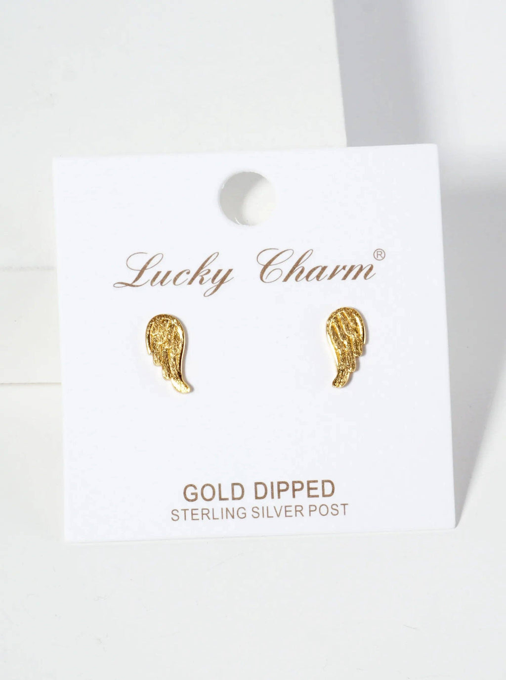 18K Gold-Dipped Brass Angel Wings Stud Earrings