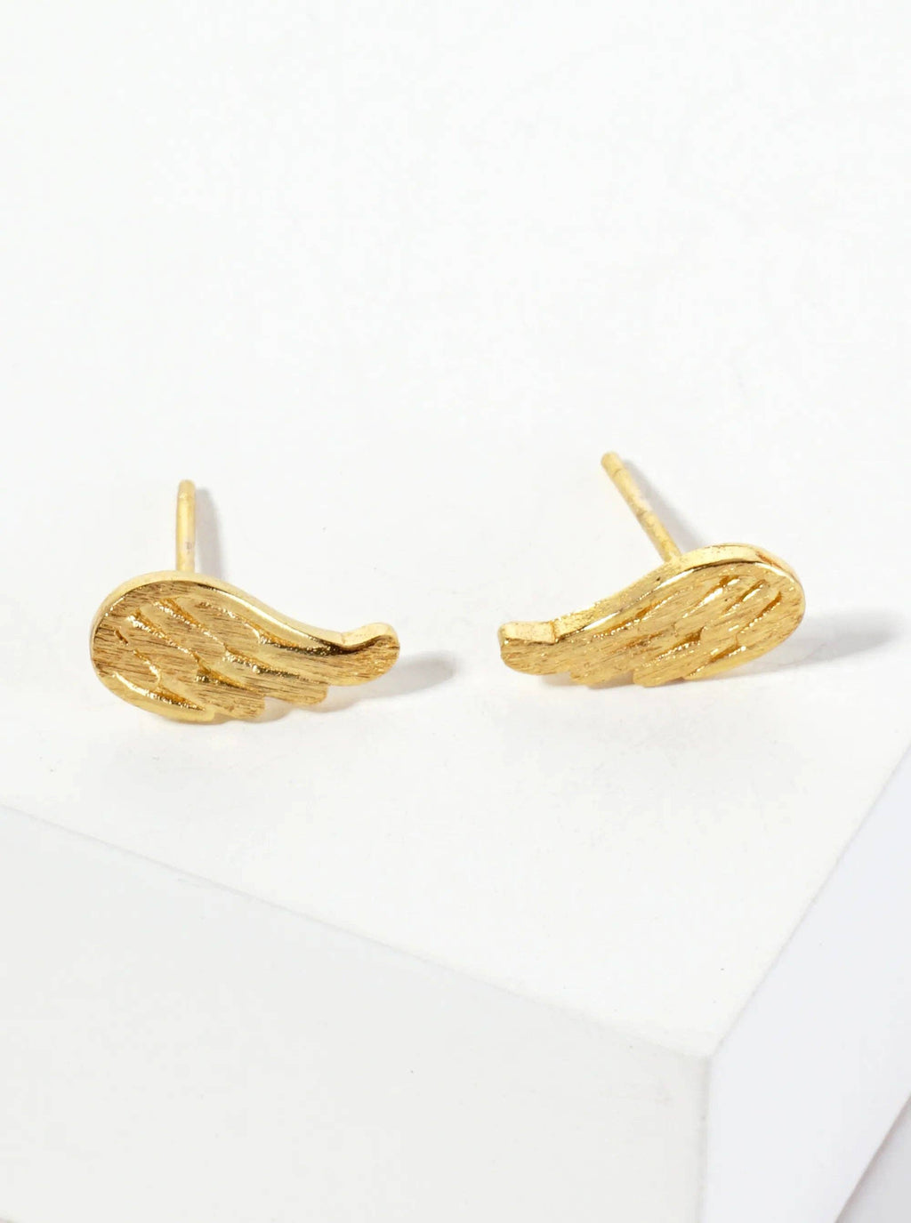 18K Gold-Dipped Brass Angel Wings Stud Earrings