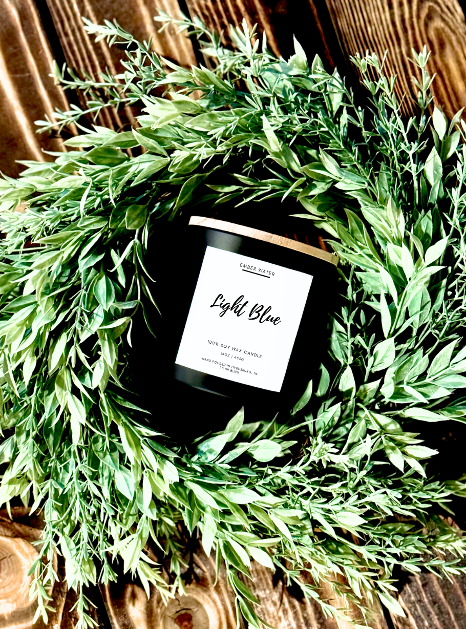 Light Blue 16 oz 100% Soy Candle