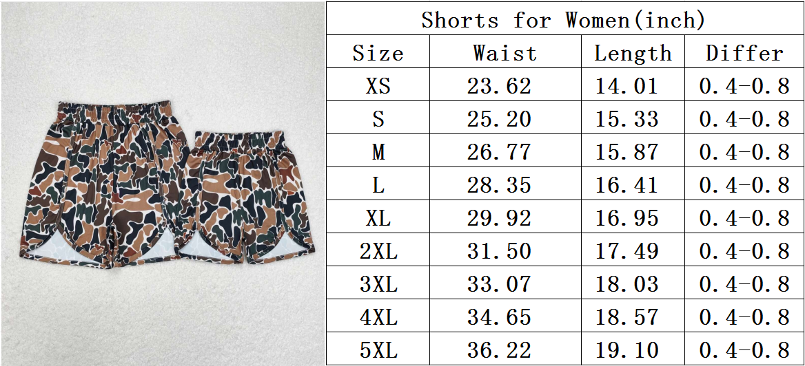 Adult Women Grey Camo Summer Shorts