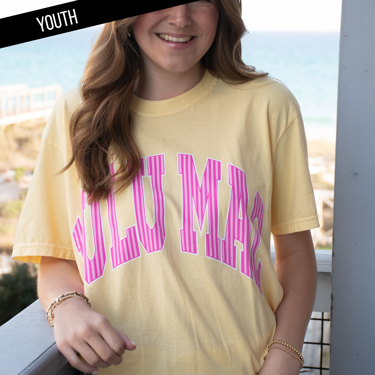 KD-STR-1000 Stripe Butter Youth Comfort Colors Tee