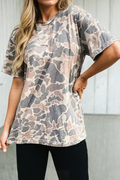 LAS-LIVE Retro Camouflage Custom Women Casual T Shirt (S-4X)