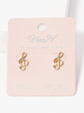 Premium Stainless Steel Treble-Clef Post Stud Earrings