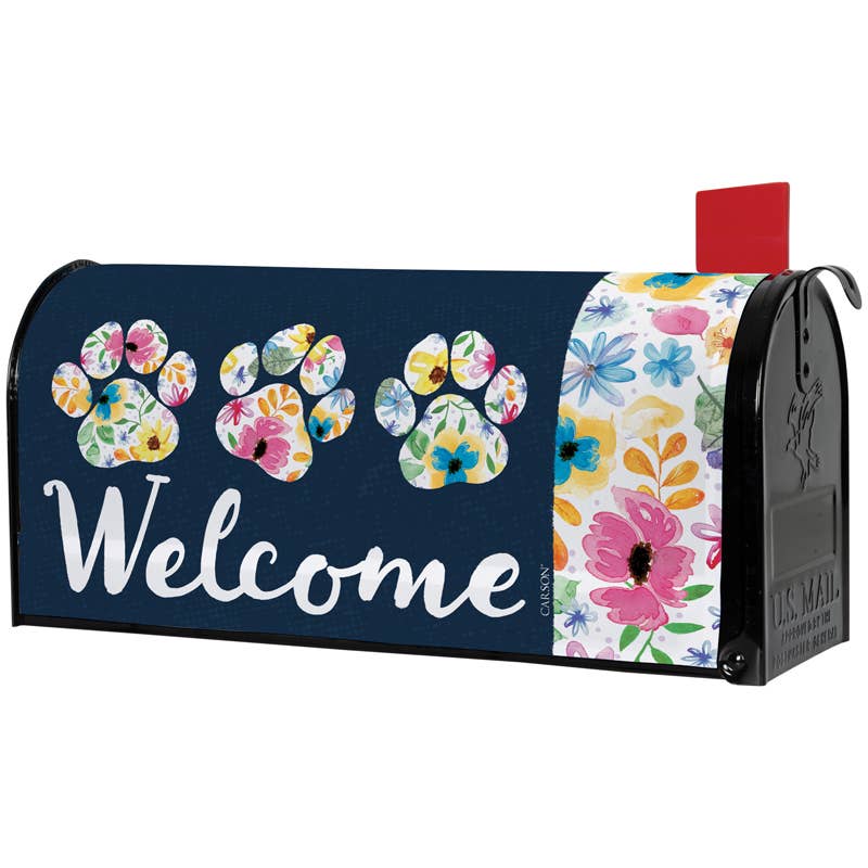 "Pet Floral Paw" Mailbox Cover
