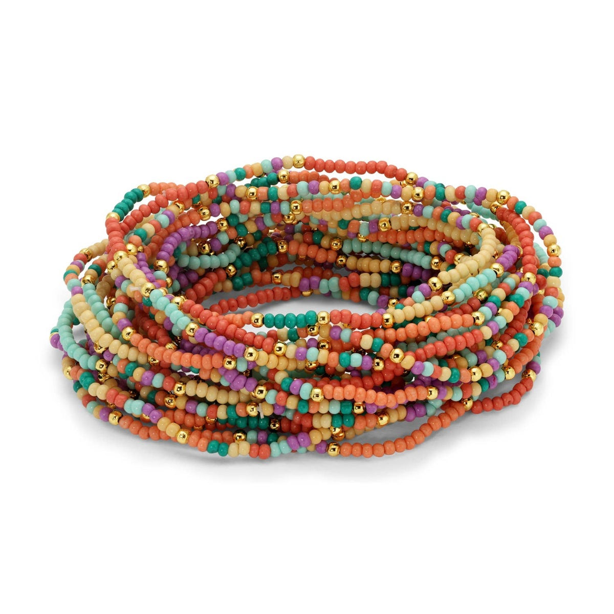 Set/24 Asst 2mm Stretch Seed Bead Bracelets