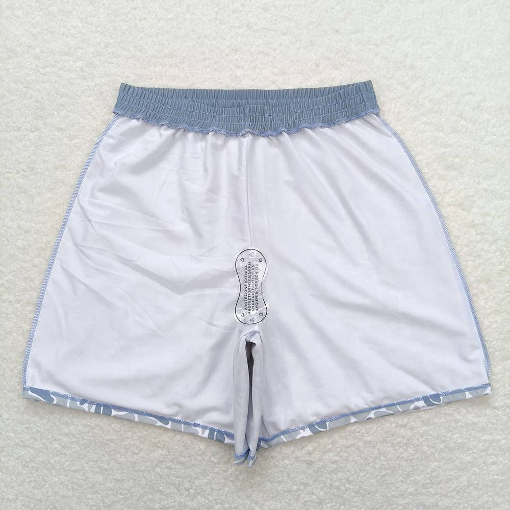 Adult Man Grey Small Camo Bottom Trunk Drawstrings Shorts Swimwear