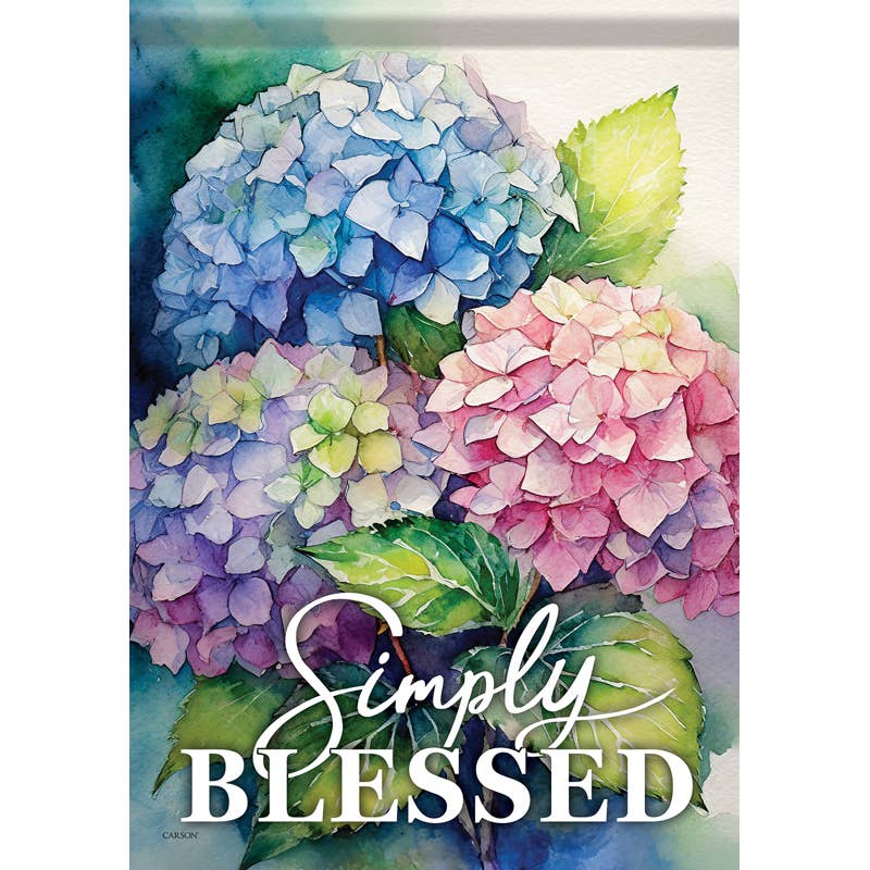 "Hydrangeas In Bloom" Dura Soft™ Garden Flag