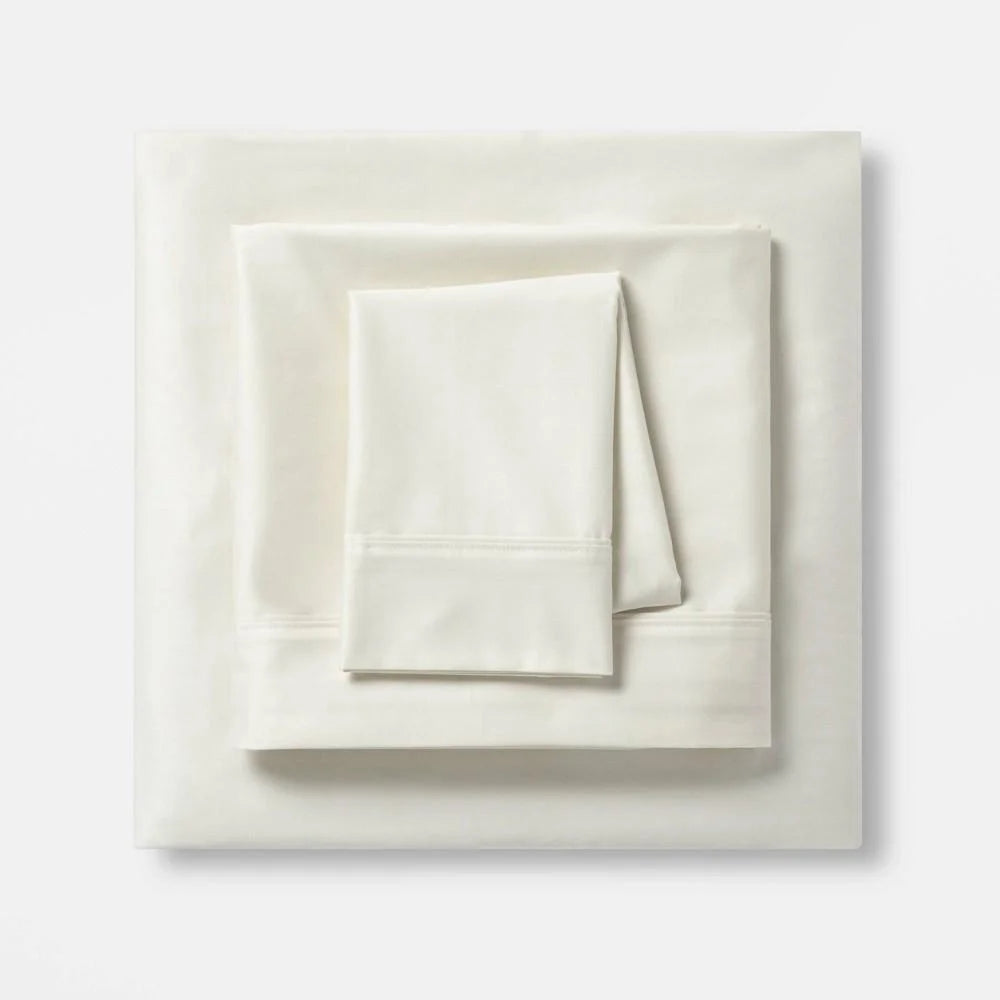 King 400 Thread Count Solid Performance Sheet Set Sour Cream