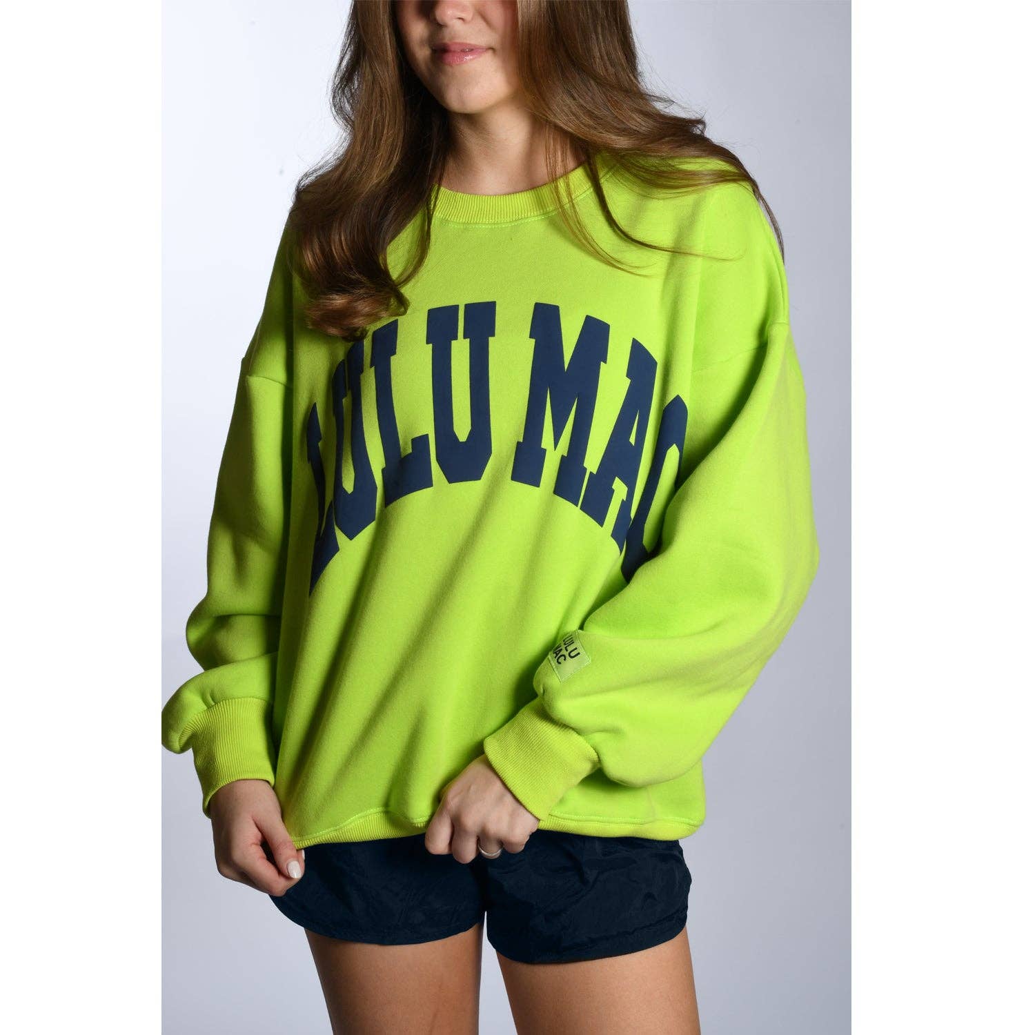 Lulu Mac chartreuse and navy