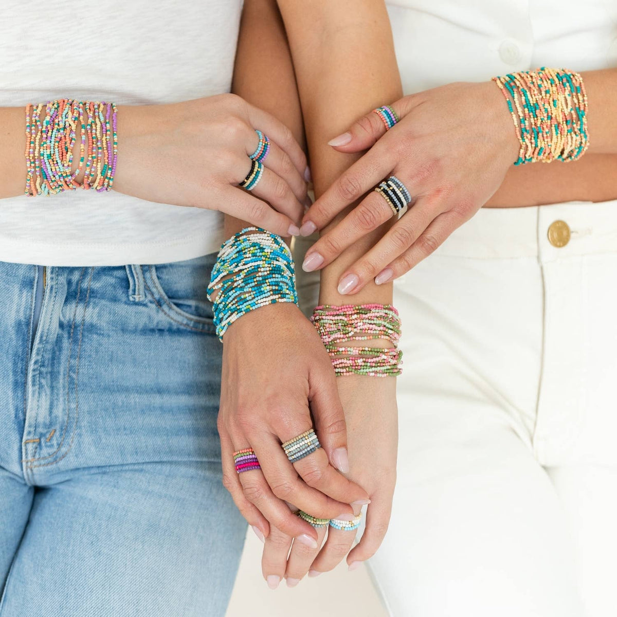 Set/24 Asst 2mm Stretch Seed Bead Bracelets