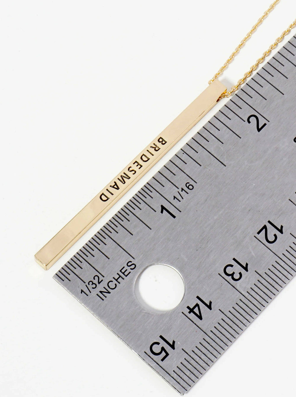 Bridesmaid Engraved Vertical Bar Inspirational Necklace