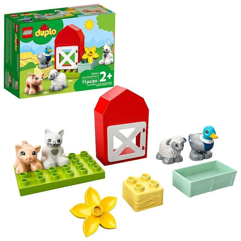 LEGO Duplo Town Farm Animal Care 10949 Toy for Toddlers Boys 2 Plus Years Old with Duck Cat Figures Development
