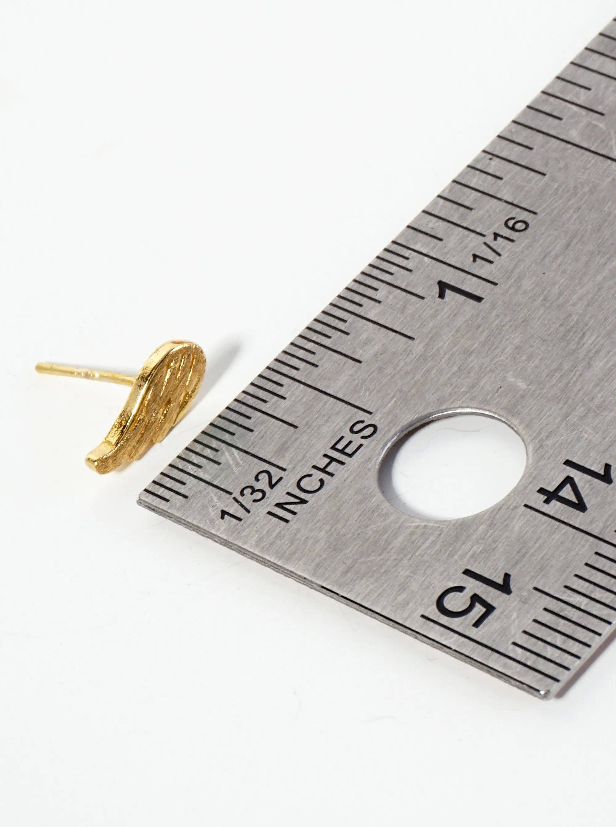 18K Gold-Dipped Brass Angel Wings Stud Earrings