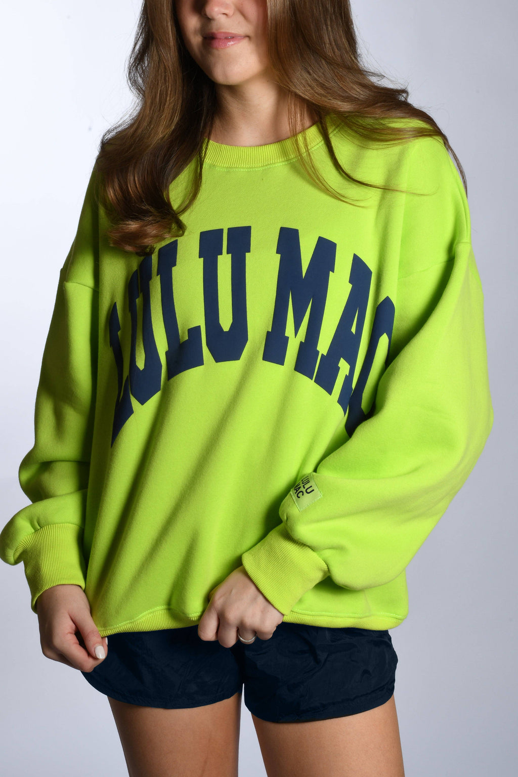 Lulu Mac chartreuse and navy
