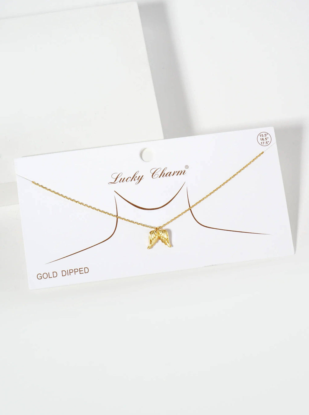18K Gold-Dipped Textured Angel Wings Pendant Necklace