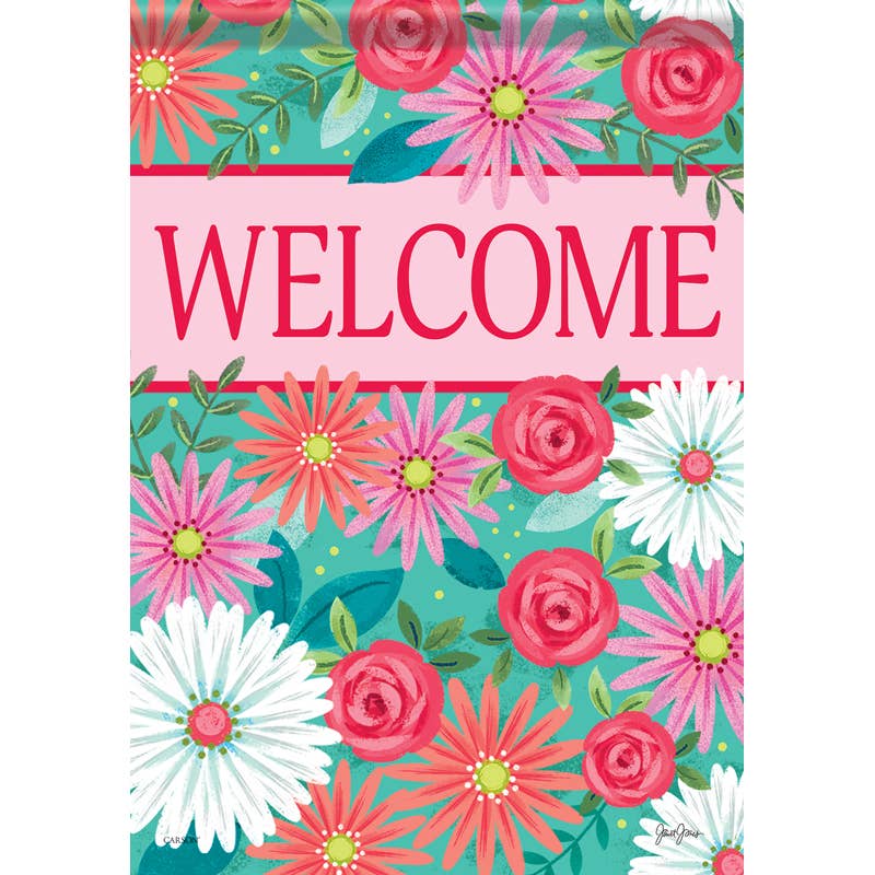 "Teal Blossom" Dura Soft™ Garden Flag