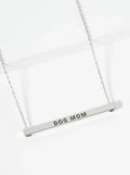 Dog Mom 18K Gold Dipped Brass Bar Inspirational Necklace
